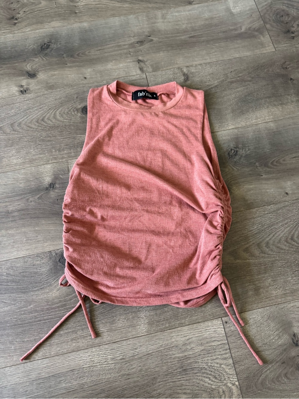 fab'rik Dusty Rose Side-Ruched Tank Top